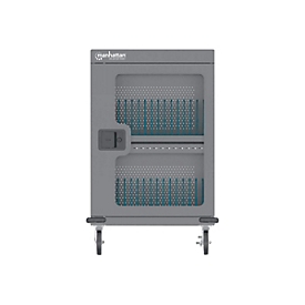 Manhattan Charging Cabinet/Cart via USB-C x32 Devices, Trolley, Power Delivery 18W per port (576W total)