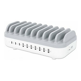 Manhattan Charging Station, 10x Ports: 3x USB-C (up to 18W PD)