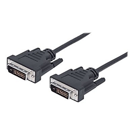 Manhattan Digital DVI-D Dual Link Video Cable, 3m, Male to Male, Fully Shielded, Compatible with DVD-D, Black, Lifetime Warranty, Polybag - DVI-Kabel - DVI-D zu DVI-D - 3 m