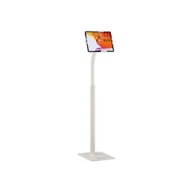 Manhattan Floor Stand (Anti theft) for Tablet and iPad, Universal, 360° Rotation, Tilt +20° to -110°, White, Lockable, Tablets 7.9" to 11", Height adjustable 790 to 1190mm,Extendable clamps: height 200 to 246mm/width 129 to 181mm,Can be bolted to ...