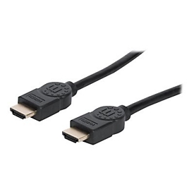 Manhattan HDMI Cable with Ethernet, 8K@60Hz (Ultra High Speed), 1m, Male to Male, Black, 4K@120Hz, Ultra HD 4k x 2k, Fully Shielded, Gold Plated Contacts, Lifetime Warranty, Polybag - HDMI-Kabel mit Ethernet - 1 m