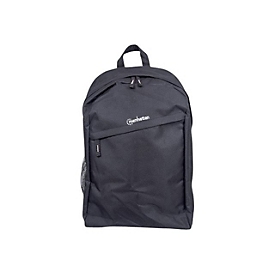 Manhattan Knappack Backpack 15.6", Black, LOW COST, Lightweight, Internal Laptop Sleeve, Accessories Pocket, Padded Adjustable Shoulder Straps, Water Bottle Holder, Three Year Warranty - Notebook-Rucksack - 39.6 cm (15.6")