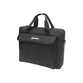 Manhattan London Laptop Bag 14.1", Top Loader, Black, LOW COST, Accessories Pocket, Shoulder Strap (removable)