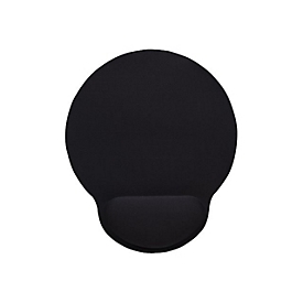 Manhattan Wrist Gel Support Pad and Mouse Mat, Black, 241 Ã— 203 Ã— 40 mm, non slip base, Lifetime Warranty, Card Retail Packaging - Mauspad mit Handgelenkpolsterkissen