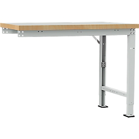 Manuflex aanbouw-werkbank Profi speciaal, tafelblad kunststof, 1250 x 700 mm, lichtgrijs