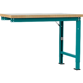 Manuflex aanbouw-werkbank Profi speciaal, tafelblad kunststof, 1250 x 700 mm, waterblauw