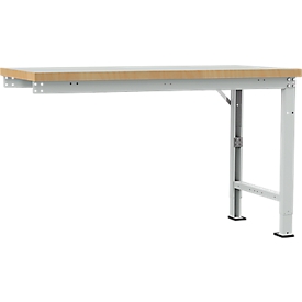 Manuflex aanbouw-werkbank Profi speciaal, tafelblad kunststof, 1500 x 700 mm, lichtgrijs