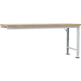 Manuflex aanbouw-werkbank Profi speciaal, tafelblad kunststof, 2000 x 700 mm, lichtgrijs