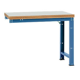 Manuflex aanbouw-werkbank Profi standaard, tafelblad kunststof, 1250 x 700 mm, briljantblauw