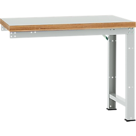 Manuflex aanbouw-werkbank Profi standaard, tafelblad kunststof, 1250 x 700 mm, lichtgrijs