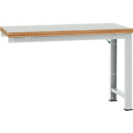 Manuflex aanbouw-werkbank Profi standaard, tafelblad kunststof, 1500 x 700 mm, lichtgrijs