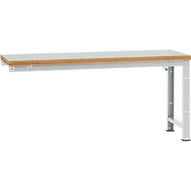 Manuflex aanbouw-werkbank Profi standaard, tafelblad kunststof, 2000 x 700 mm, lichtgrijs