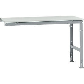Manuflex Ansatztisch UNIVERSAL Standard, 1500 x 800 mm, Melamin lichtgrau, alusilber