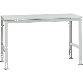 Manuflex basistafel UNIVERSAL Standaard, tafelblad melamine, 1500 x 800, lichtgrijs
