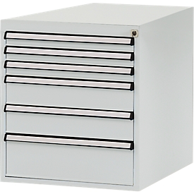 Manuflex onderbouw met schuifladen, voor werkbank Profi diepte 700 mm, lichtgrijs