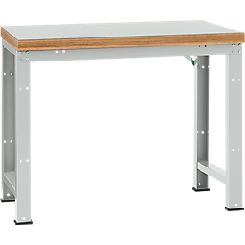 Manuflex Profi Standard Workbench, plastic table top W 1250 x D 700, light grey