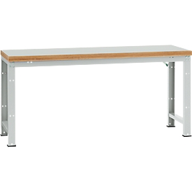 Manuflex werkbank Profi standaard, Tafelblad kunststof B 2000 x D 700, lichtgrijs