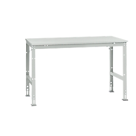 Manuflex werktafel UNIVERSAL Standaard, 1500 x 1000 mm, melamine lichtgrijs, lichtgrijs