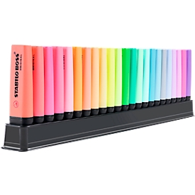 Markeerstift Stabilo Boss Original, 23 stuks, met standaard, lijndikte 2-5 mm