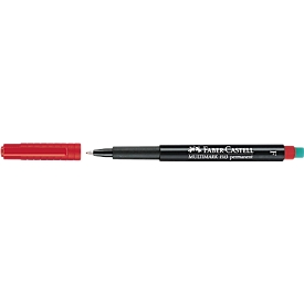Marker Faber-Castell Multimark, incl. speciale gum, rood, F, permanent