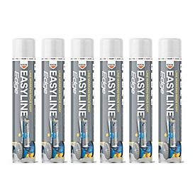 Markerverf Easyline Edge - voor gebruik met Easyline Edge markeerapparaat - 6 spuitbussen 750 ml - wit