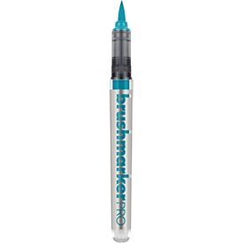 Marqueur métallique Karin Déco Brush, pour surfaces noires &amp; blanches, résistant à la lumière, permanent, 1 pièce, turquoise