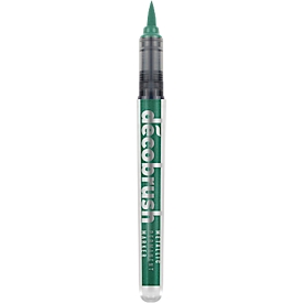 Marqueur métallique Karin Déco Brush, pour surfaces noires &amp; blanches, résistant à la lumière, permanent, 1 pièce, vert foncé