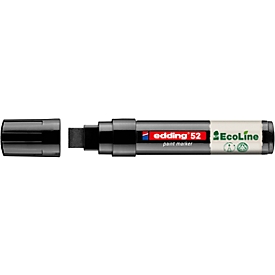Marqueur peinture Edding 52 EcoLine, couleur d'encre noire, pointe biseautée, épaisseur de trait 4-15 mm, avec capuchon, à base d'eau, rechargeable, 5 pièces