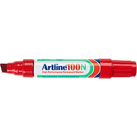 Marqueur permanent Artline 100, pointe biseautée, rouge, 12 pièces