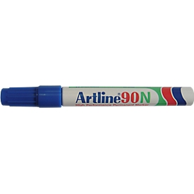 Marqueur permanent Artline 90, pointe bisautée, bleu, 12 pièces