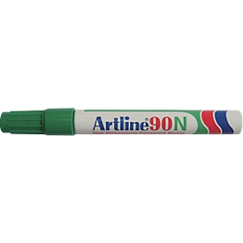 Marqueur permanent Artline 90, pointe bisautée, vert, 12 pièces