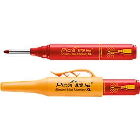 Marqueur permanent Pica BIG Ink Marker XL, pour surfaces lisses &amp; sèches, pointe d'écriture spéciale, résistant à l'eau &amp; à l'effacement, couleur d'écriture rouge