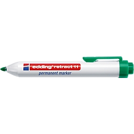 Marqueur permanent retract 11 edding, sans capuchon, rétractable, 10 p., vert