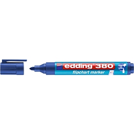 Marqueur pour flipchart 380 edding, pointe ronde, bleu, 10 p.