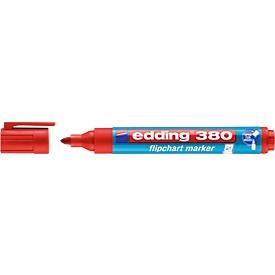 Marqueur pour flipchart 380 edding, pointe ronde, rouge, 10 p.