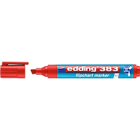 Marqueur pour flipchart 383 edding, pointe biseautée, rouge, 10 p.
