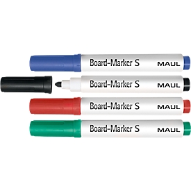 Marqueur pour whiteboard étroit MAUL, couleurs assorties, lot de 4