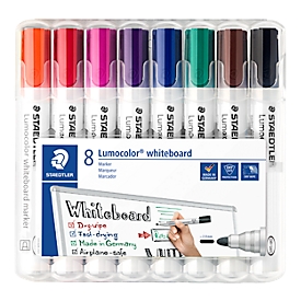 Marqueur pour whiteboard Lumocolor® STAEDTLER, lot de 8, couleurs assorties