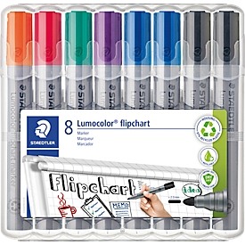 Marqueurs pour tableau à feuilles mobiles STAEDTLER Lumocolor 356, couleurs assorties, lot de 8