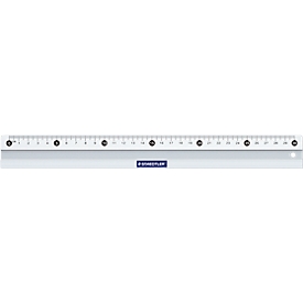 Mars Staedtler aluminium ruler, length 30 cm, cm and mm graduation, with anti-slip edge