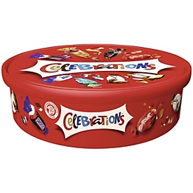 Mars Süßigkeiten Celebrations XXL, gemischte Schokolade, Mars/Snickers/Bounty/Milky Way/Twix/Dove/Dove Caramel/Maltesers Teasers, Dose mit 600 g