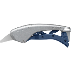 Martor 610 XDR veiligheidsmes, 3-in-1 hendel, automatische terugtrekking lemmet, metaal detecteerbaar, L 158 x B 27 x H 76 mm, staal/aluminium/kunststof, blauw