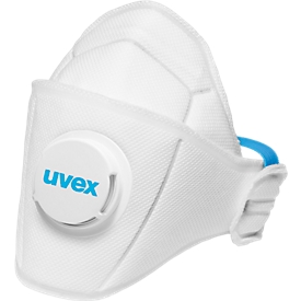 Máscara de protección respiratoria Uvex silv-Air 5110, nivel de protección FFP 1 NR, EN 149, válvula de exhalación, blanca, 15 piezas