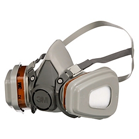 Masque de protection respiratoire 3M 6003KIT-1, Modèle A2P3, contre les vapeurs organiques, avec filtres interchangeables, réutilisable, gris, 1 pièce