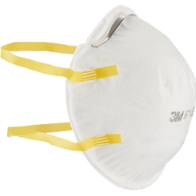 Masque de protection respiratoire 3M 8710E, à usage unique, type masque à particules FFP1, EN 149:2001 + A1:2009, sans valve, polypropylène, blanc, 3 pièces