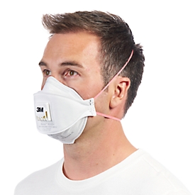 Masque de protection respiratoire 3M Aura Cool Flow 9332+, à usage unique, type masque à particules FFP3, EN 149:2001 + A1:2009, avec valve, polypropylène, blanc, 10 pièces
