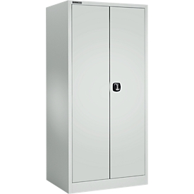 Materiaalkast MSI 2509 – vleugeldeuren - staal - B 950 x D 500 x H 1935 mm – met 4 tussenlegborden - cilinderslot - lichtgrijs /lichtgrijs - ons merk Schäfer Shop Select