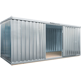 Materialcontainer MC 1500, verzinkt, montiert, mit Holzfussboden