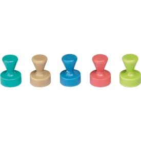 MAUL aimants coniques en néodyme, 10 pièces, force de maintien 1,5 kg, ø 12 x 16 mm, capuchon en plastique trié par couleur
