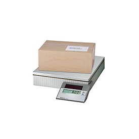 MAUL Balance pour colis MAULparcel S, jusqu'à 50 kg, à énergie solaire, arrêt automatique, commande à une touche, fonction Hold, gris